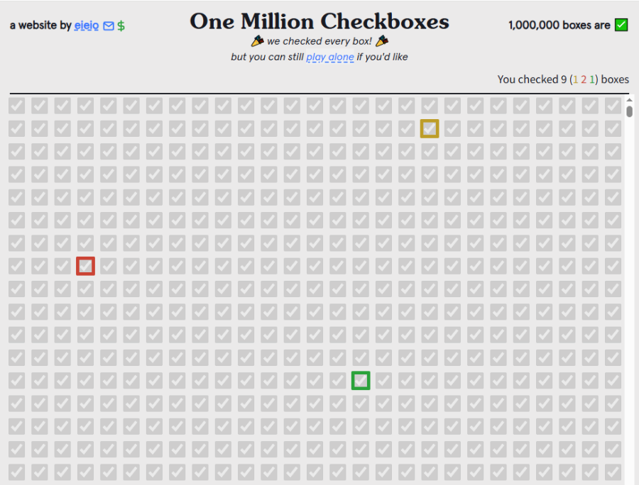 One Million Checkboxes